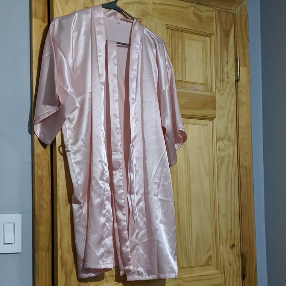 Pink & Gold Satin Bridesmaid Robe